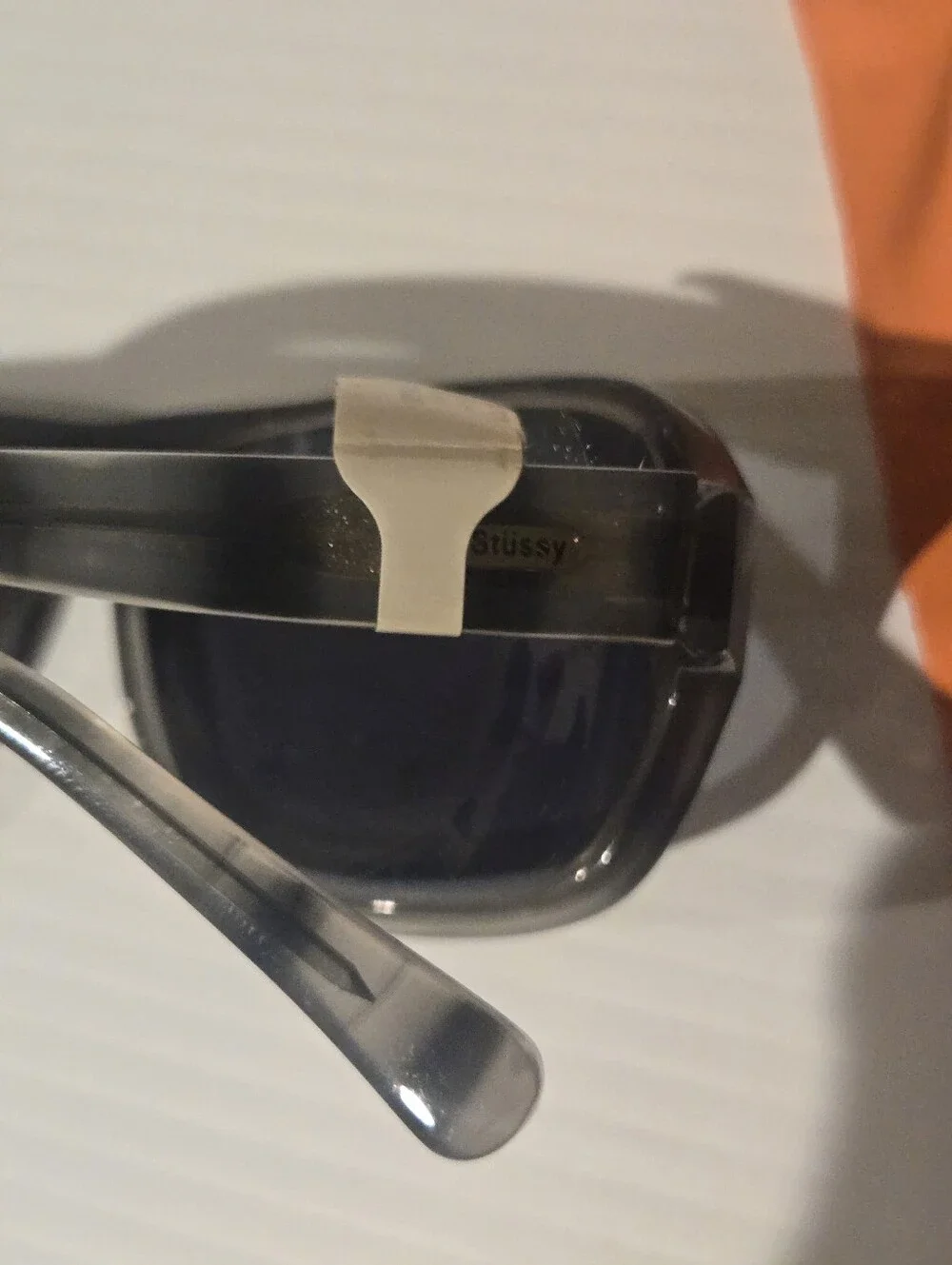 Oliver 040068 Y2k Vintage Stüssy Black Sunglasses with Orange Microfiber Cloth